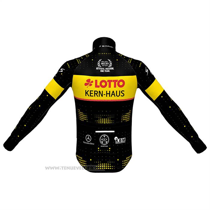 2023 Maillot Cyclisme Lotto-kern Haus Noir Jaune Manches Longues Et Cuissard